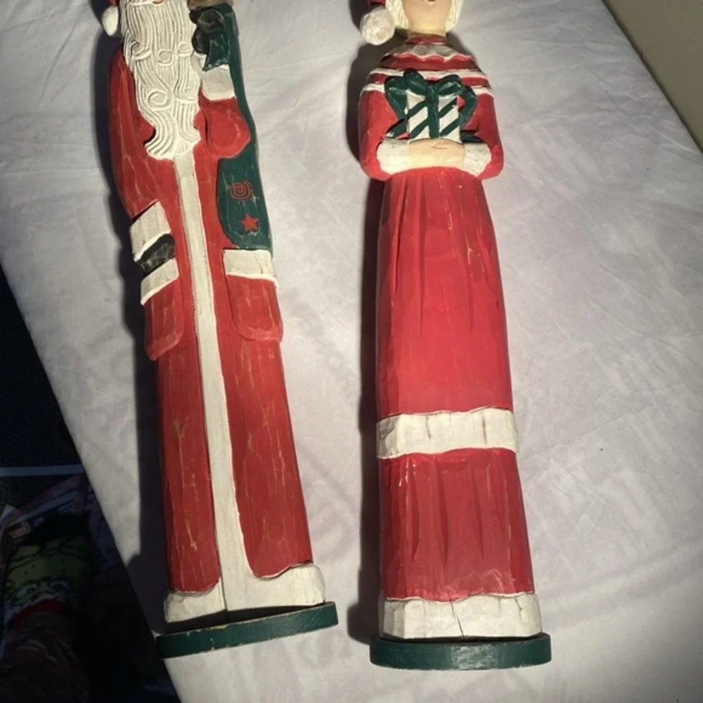 Mr & Mrs Claus 20‎ In Wooden Statues Pier One 3702